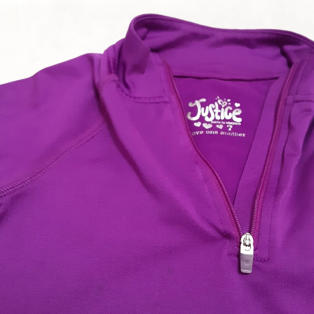Justice Quarter Zip Pullover Shirt Girls Size 7